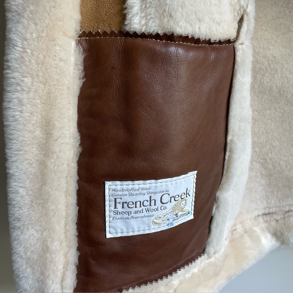French Creek Sheep And Wool Company Vintage Suede And Shearling Women's Vest - Picture 4 of 12